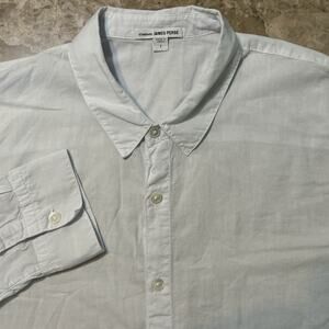 James Perse Shirt Mens Small 1 White Long Sleeve Button Standard Poplin MLC3408